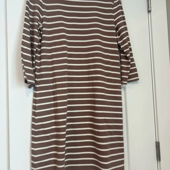 Garnet Hill 100% cotton bateau neck striped dress size 8 - Picture 2 of 7